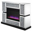 Home Square 2-Piece Set with Mirrored Fireplace and Wall Decor