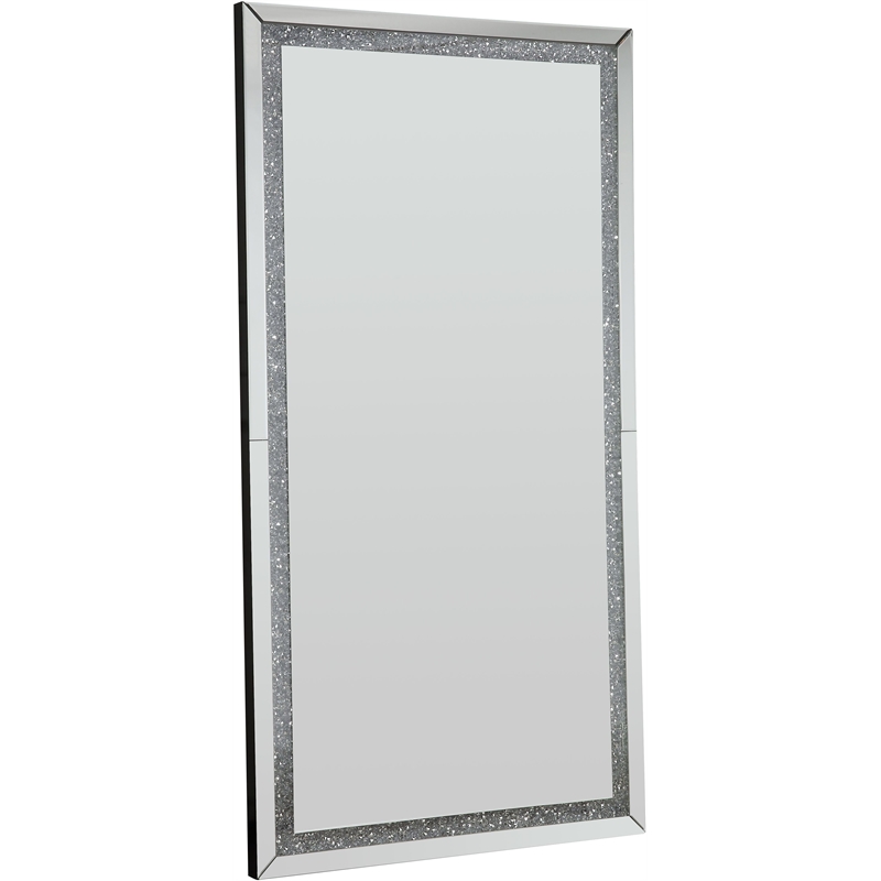 Home Square 2-Piece Set with Fireplace and Accent Mirror in LED Mirrored