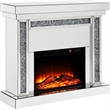Home Square 2-Piece Set with Fireplace and Accent Mirror in LED Mirrored
