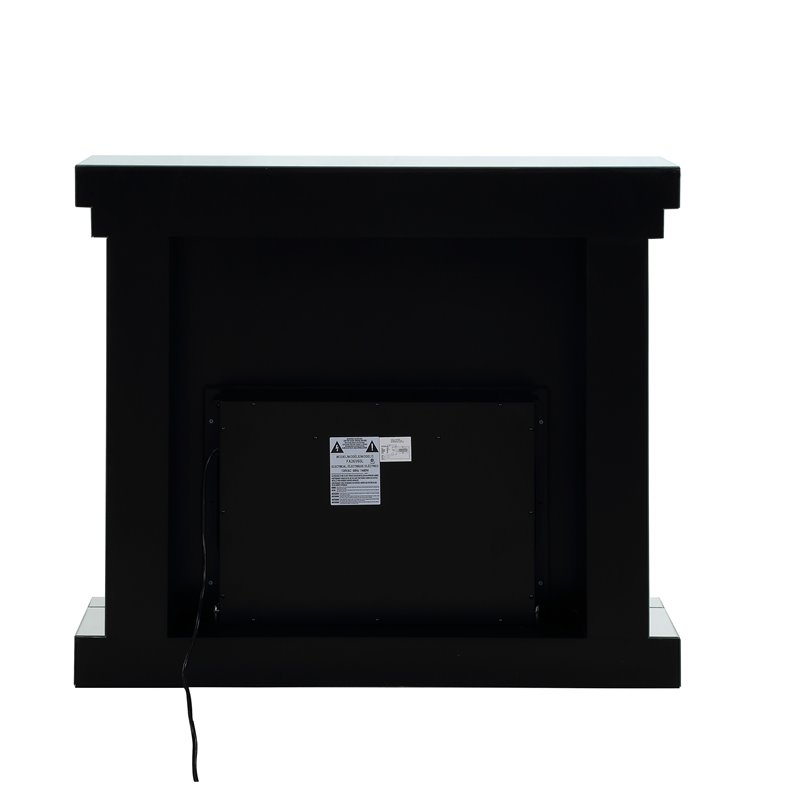 Home Square 2-Piece Set with Fireplace and Accent Mirror in LED Mirrored