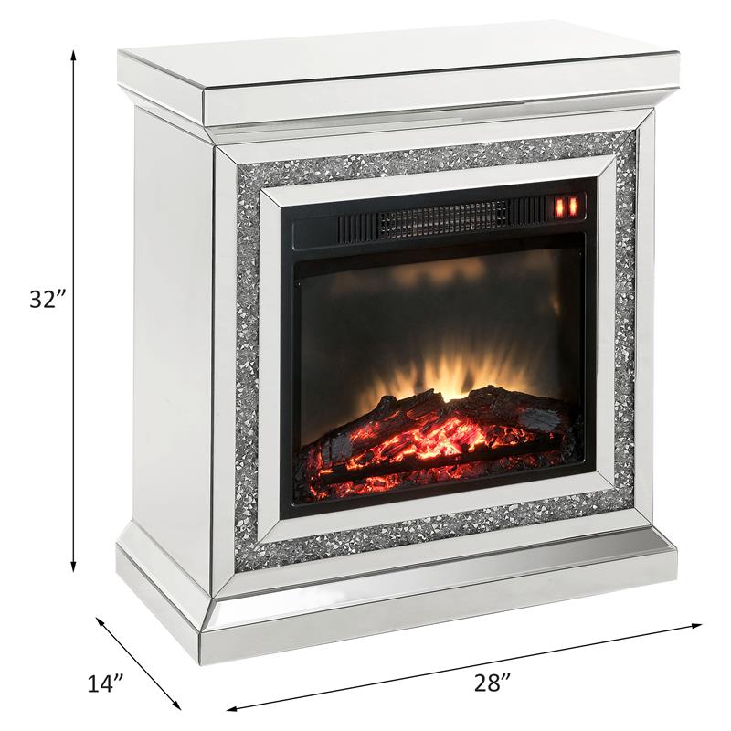 Home Square 2-Piece Set with Mirrored Fireplace & Accent Mirror