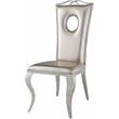 Home Square 7-Piece Set with Clear Glass Dining Table & 6 Side Chairs in Beige