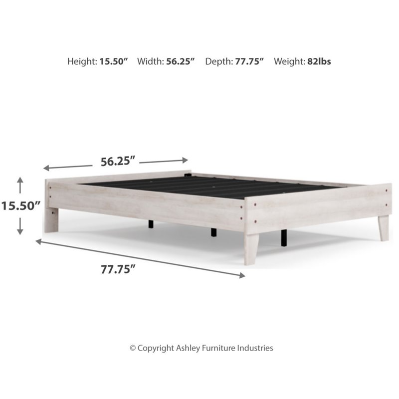 Home Square 2-Piece Set of Full size Panel Headboard & Platform Bed in White