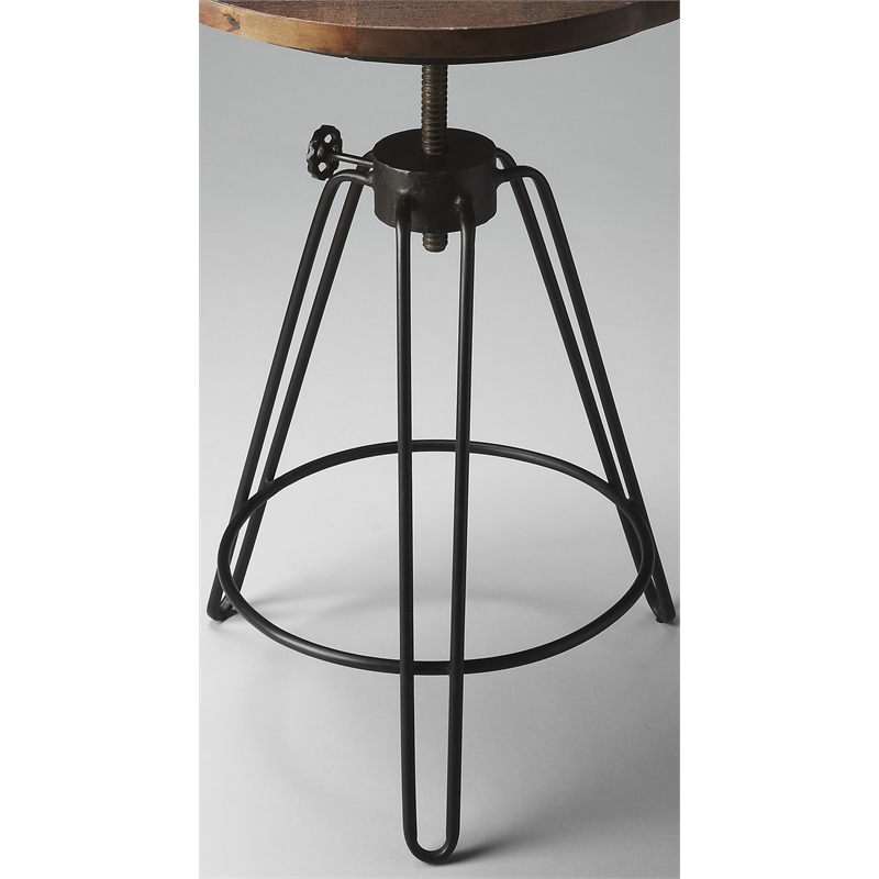 Home Square Metal & Wood Accent Table in Black Base - Set of 2