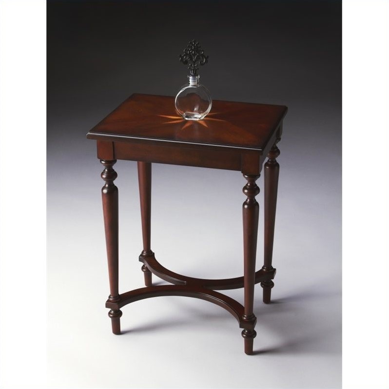 Home Square Traditional Accent Table in Plantation Cherry - Set of 2