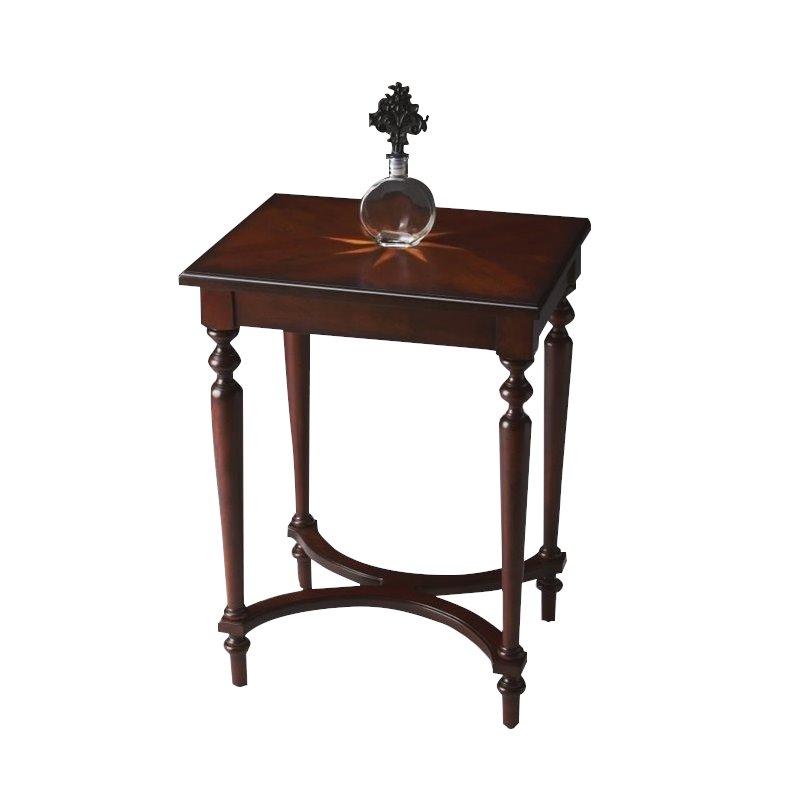 Home Square Traditional Accent Table in Plantation Cherry - Set of 2