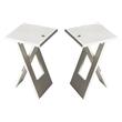 Home Square Loft Square Folding End Table in White - Set of 2