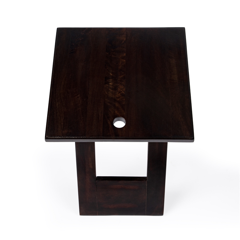 Home Square Hammond Mango Wood Folding Table in Coffee - Set of 2