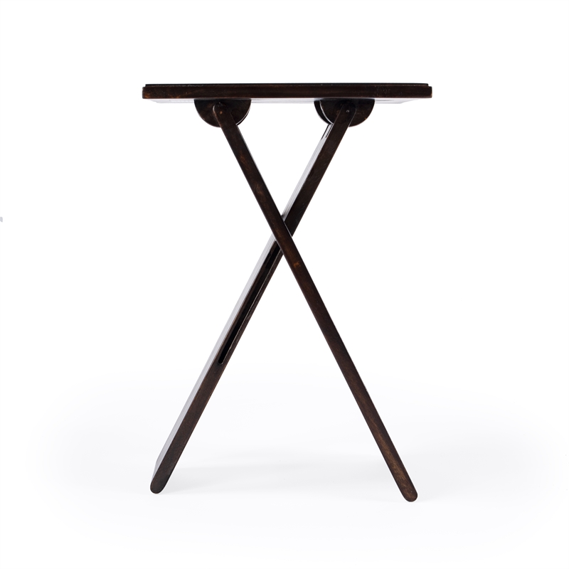 Home Square Hammond Mango Wood Folding Table in Coffee - Set of 2