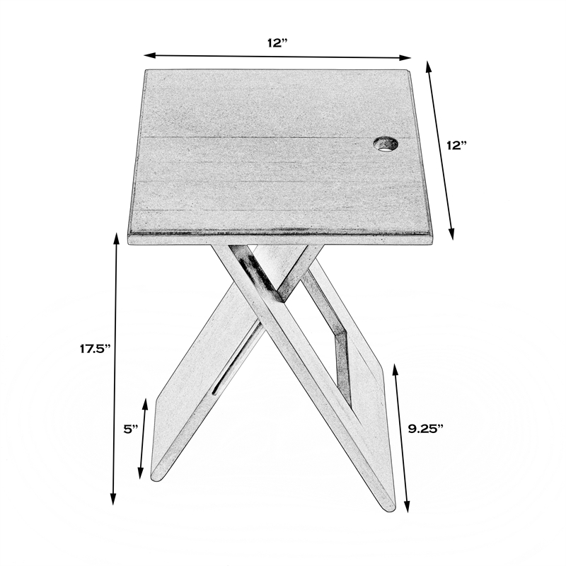 Home Square Hammond Mango Wood Folding Table in Coffee - Set of 2