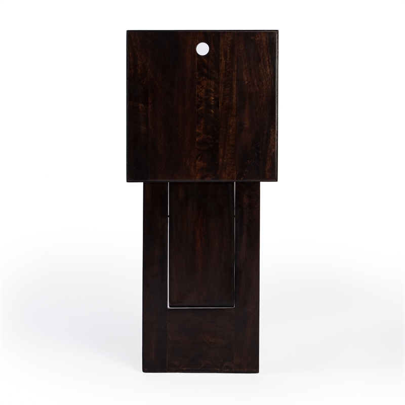Home Square Hammond Mango Wood Folding Table in Coffee - Set of 2