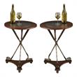 Home Square Transitional Round Accent Table in Heritage - Set of 2