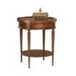 Home Square Transitional Round Accent Table in Plantation Cherry - Set of 2