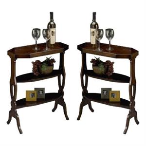 Home Square Accent Table in Plantation Cherry Finish - Set of 2