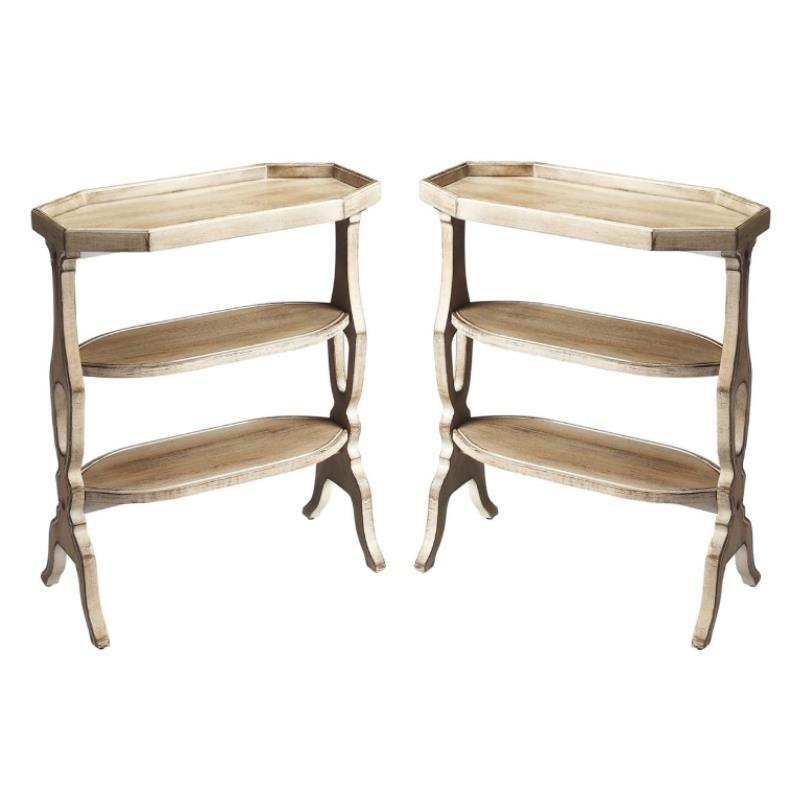 Home Square Transitional Accent Table in Gray Finish - Set of 2
