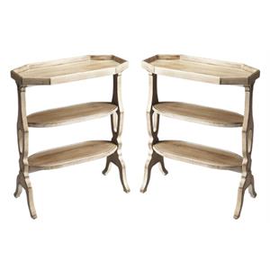 Home Square Transitional Accent Table in Gray Finish - Set of 2