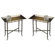 Home Square Rectangular Aluminum Accent Table in Bronze Finish - Set of 2