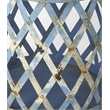 Home Square Transitional Round Iron Bunching Table in Blue - Set of 2