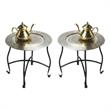 Home Square Moroccan Tray Table in Lightly Distressed - Set of 2