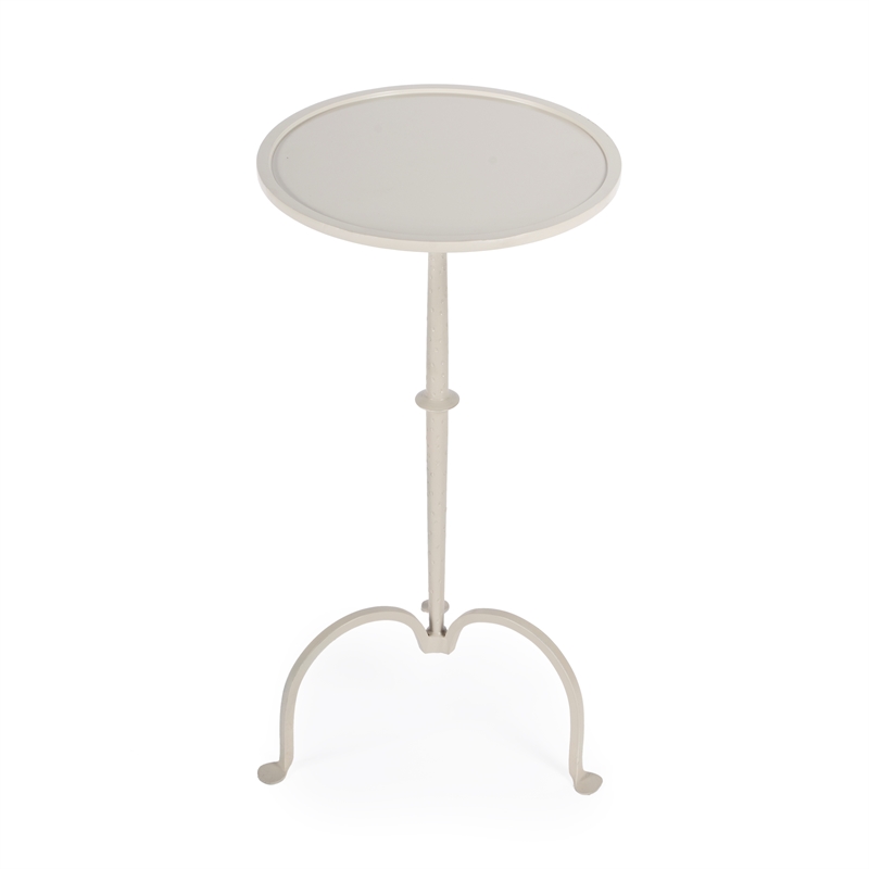 Home Square Industrial Chic Pedestal Table in Gray & Beige Iron - Set of 2