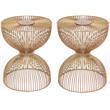 Home Square Modern Metal End Table in Gold Finish - Set of 2