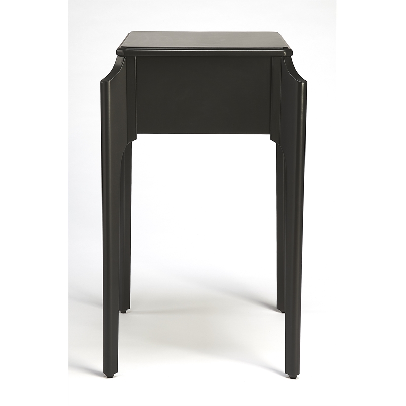 Home Square Transitional Rubberwood Nightstand in Black - Set of 2