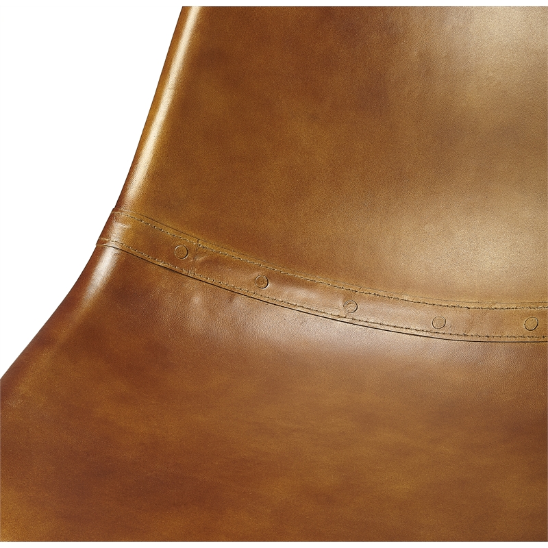 Home Square Transitional Leather Side Chair in Brown - Set of 2