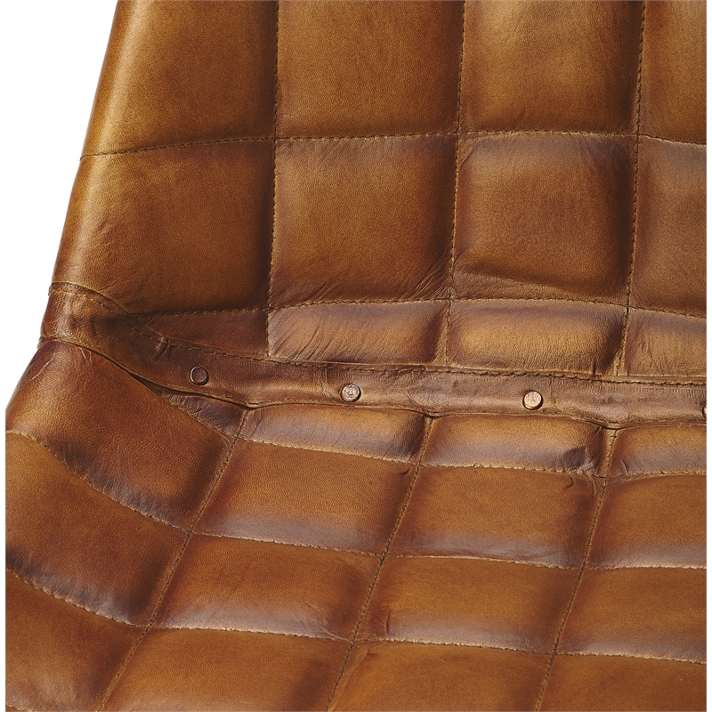 Home Square Transitional Leather Side Chair in Brown - Set of 2