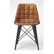 Home Square Transitional Leather Side Chair in Brown - Set of 2