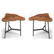 Home Square Modern Live Edge End Table in Natural Finish - Set of 2