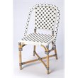 Home Square Transitional Rattan Dining Chair in White and Black - Set of 2