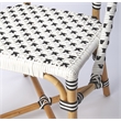 Home Square Transitional Rattan Dining Chair in White and Black - Set of 2