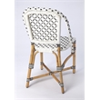 Home Square Transitional Rattan Dining Chair in White and Black - Set of 2