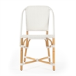 Home Square Rattan Dining Chair in Glossy White Finish - Set of 2