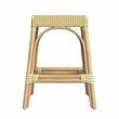 Home Square Rattan Counter Stool in Yellow and White - Set of 2