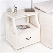 Home Square Transitional Marble Nightstand in White - Set of 2