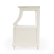 Home Square Transitional Marble Nightstand in White - Set of 2