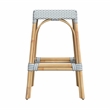 Home Square Rattan Barstool in Blue and White Finish - Set of 2