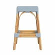 Home Square Rattan Backless Barstool in Twilight Blue - Set of 2