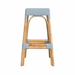 Home Square Rattan Backless Barstool in Twilight Blue - Set of 2