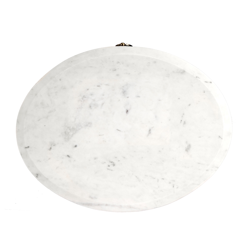Home Square Marble & Wood Nightstand in White and Brown - Set of 2