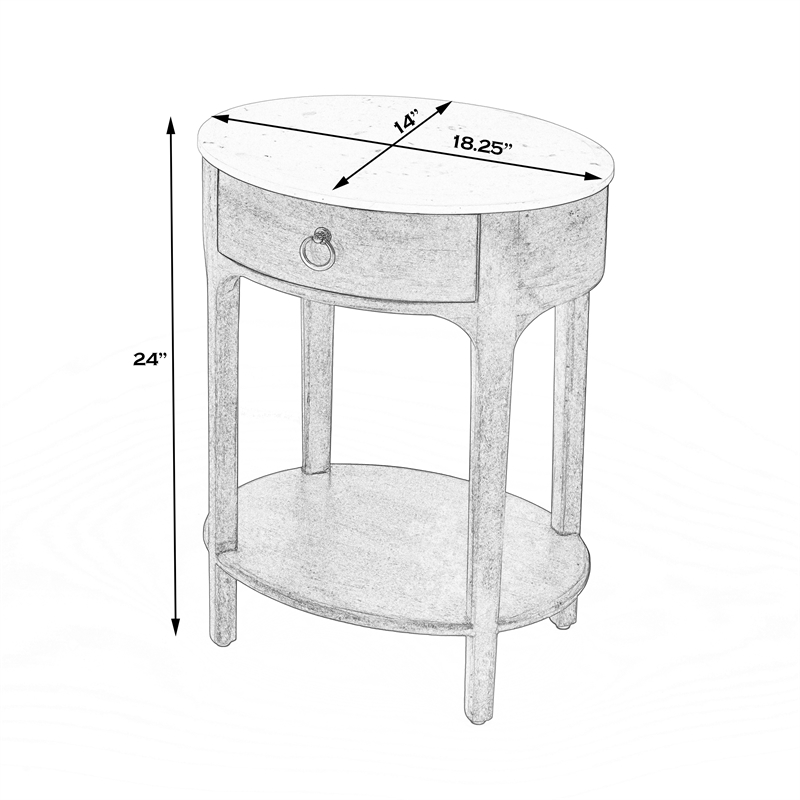 Home Square Marble & Wood Nightstand in White and Brown - Set of 2