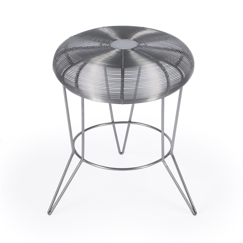 Home Square Decorative Wire Iron Accent Table in Dark Silver - Set of 2