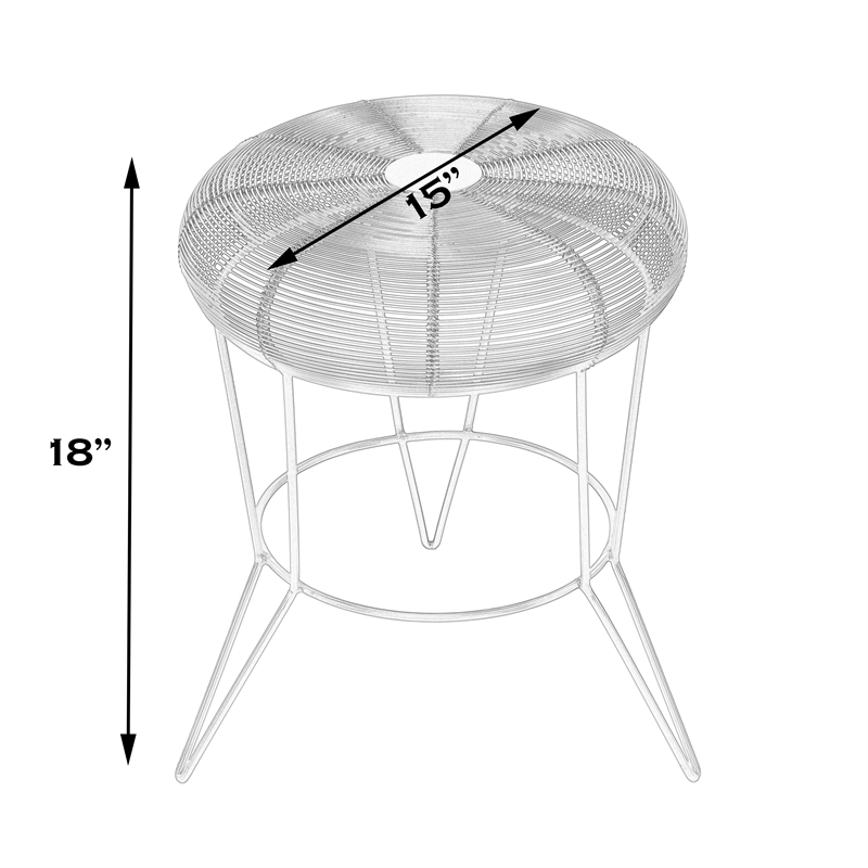 Home Square Decorative Wire Iron Accent Table in Dark Silver - Set of 2