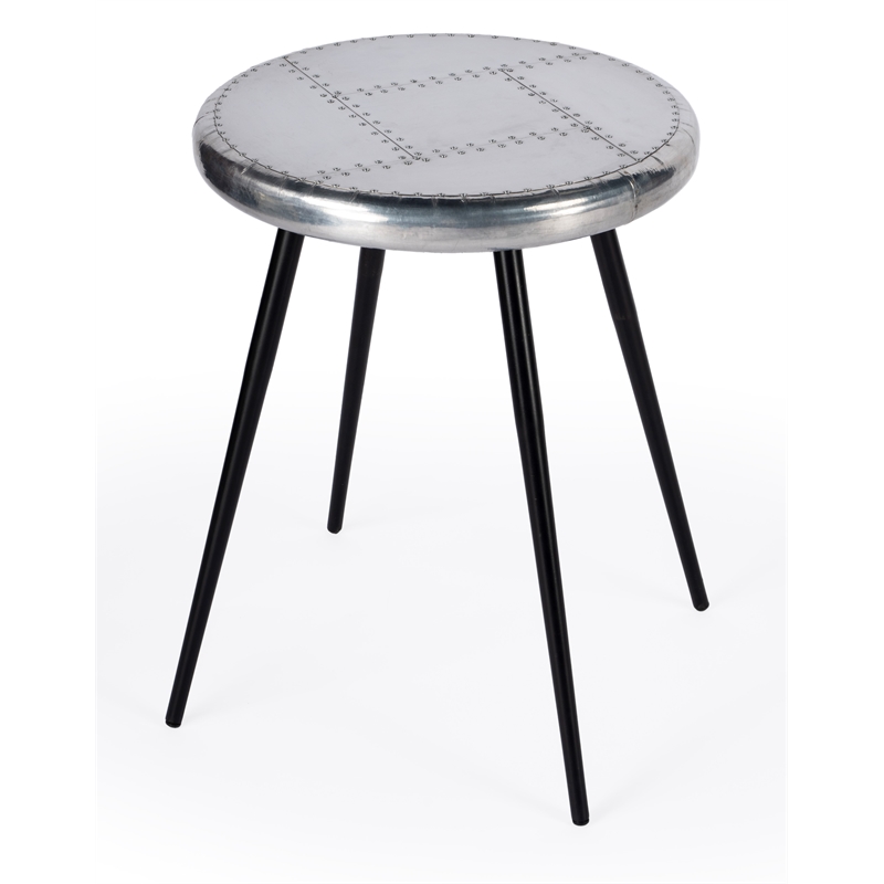 Home Square Metal Aviator Accent Table in Silver Finish - Set of 2