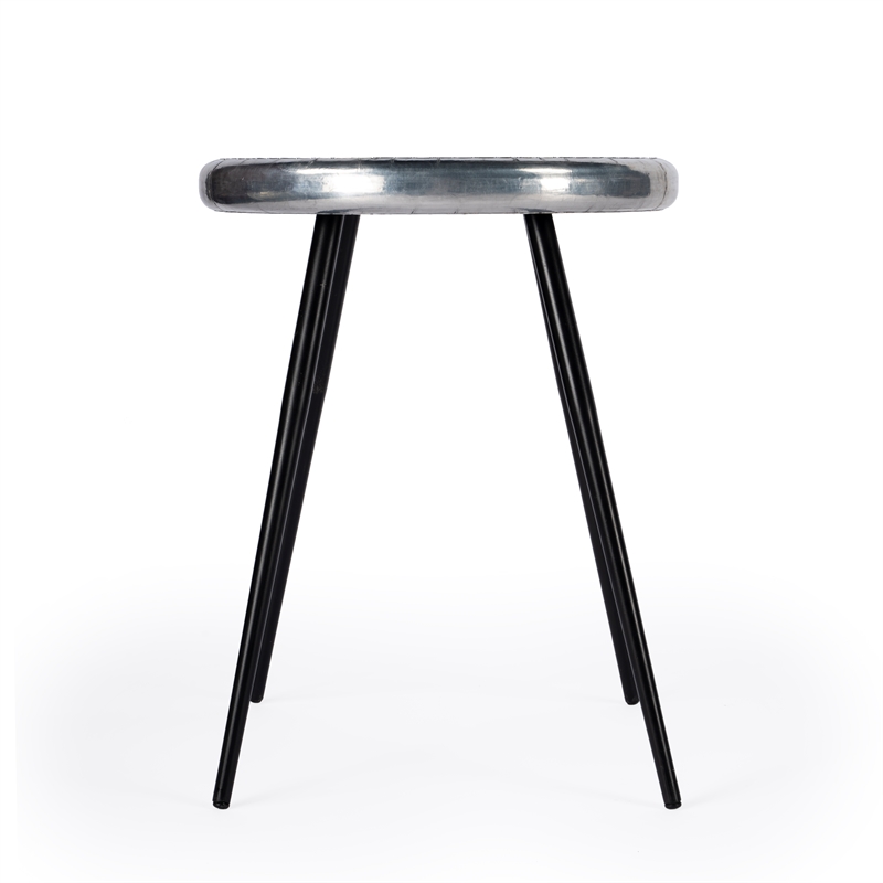 Home Square Metal Aviator Accent Table in Silver Finish - Set of 2