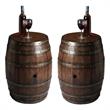 Home Square Transitional Barrel Table in Mountain Lodge - Set of 2
