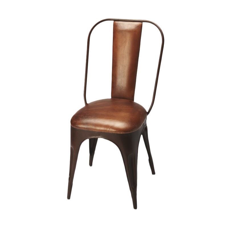 Home Square Industrial Chic Dining Chair in Brown - Set of 2