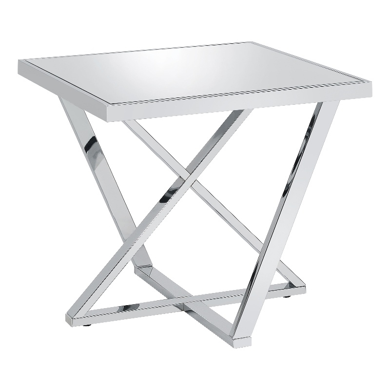 Home Square 3-Piece Set with Coffee Table End Table & Sofa Table in Chrome