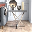 Home Square 3-Piece Set with Coffee Table End Table & Sofa Table in Chrome